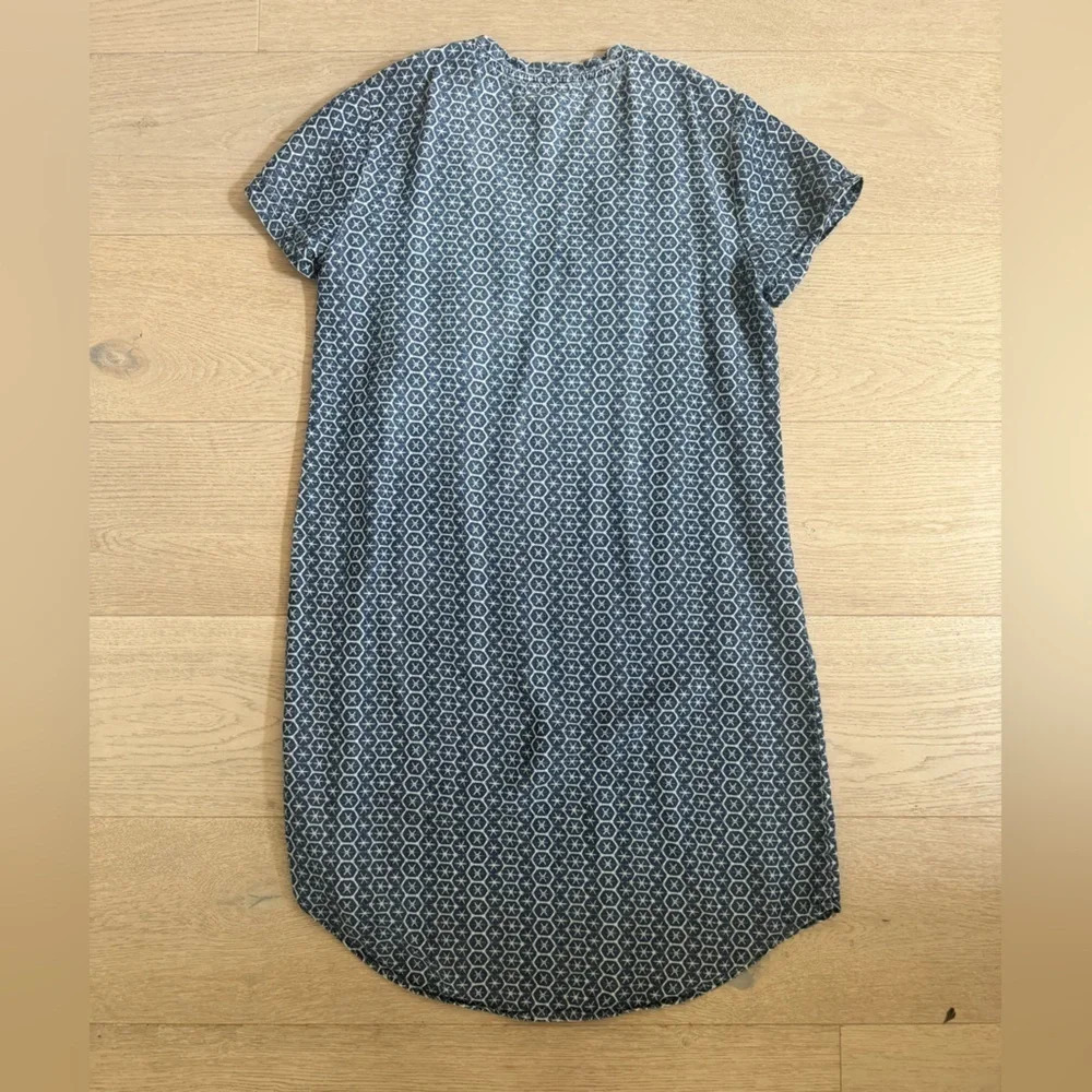 Anthropologie Cloth & Stone Printed Chambray Justine Dress | Blue | Womens XS - Picture 4 of 6